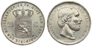 2 1/2 Gulden Regno dei Paesi Bassi (1815 - ) Argento Guglielmo III dei Paesi Bassi