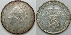 2 1/2 Gulden Regno dei Paesi Bassi (1815 - ) Argento Guglielmina dei Paesi Bassi(1880 - 1962)