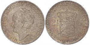 2 1/2 Gulden Regno dei Paesi Bassi (1815 - ) Argento Guglielmina dei Paesi Bassi(1880 - 1962)