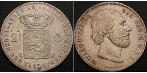 2 1/2 Gulden Regno dei Paesi Bassi (1815 - ) Argento Guglielmo III dei Paesi Bassi