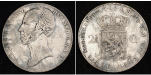 2 1/2 Gulden Reino de los Países Bajos (1815 - ) Plata Guillermo II de los Países Bajos (1792 - 1849)