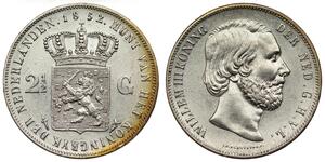2 1/2 Gulden Reino de los Países Bajos (1815 - ) Plata Guillermo III de los Países Bajos