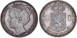 2 1/2 Gulden Reino de los Países Bajos (1815 - ) Plata Guillermina de los Países Bajos(1880 - 1962)