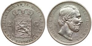 2 1/2 Gulden Reino de los Países Bajos (1815 - ) Plata Guillermo III de los Países Bajos