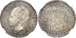 2 1/2 Gulden Königreich der Niederlande (1815 - ) Silber Wilhelmina (Niederlande)(1880 - 1962)