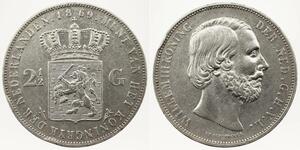 2 1/2 Gulden Kingdom of the Netherlands (1815 - ) Silver William III of the Netherlands