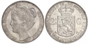 2 1/2 Gulden Kingdom of the Netherlands (1815 - ) Silver Wilhelmina of the Netherlands (1880 - 1962)