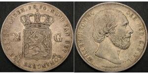 2 1/2 Gulden 荷兰王国 銀 威廉三世 (尼德兰)