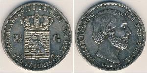 2 1/2 Gulden 荷兰王国 銀 威廉三世 (尼德兰)