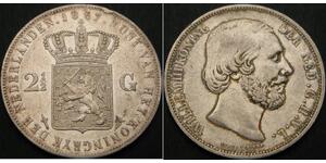 2 1/2 Gulden 荷兰王国 銀 威廉三世 (尼德兰)