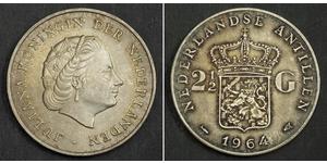 2 1/2 Gulden 荷属安的列斯 (1954 - 2010) 銀 朱丽安娜女王