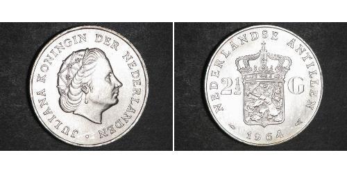 2 1/2 Gulden 荷属安的列斯 (1954 - 2010) 銀 朱丽安娜女王
