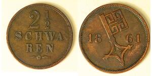 2 1/2 Schwaren States of Germany Copper 