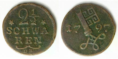 2 1/2 Schwaren States of Germany Cuivre 