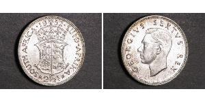 2 1/2 Shilling 南非 (1910 - ) 銀 乔治六世 (1895-1952)