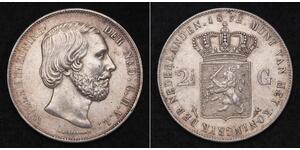 2 1/2 Гульден Королевство Нидерланды (1815 - ) Серебро Виллем III