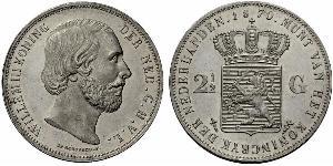 2 1/2 Гульден Королевство Нидерланды (1815 - ) Серебро Виллем III