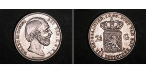 2 1/2 Гульден Королевство Нидерланды (1815 - ) Серебро Виллем III