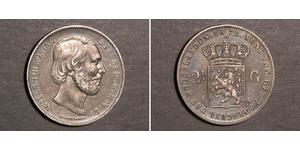 2 1/2 Гульден Королевство Нидерланды (1815 - ) Серебро Виллем III