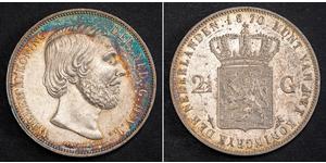2 1/2 Гульден Королевство Нидерланды (1815 - ) Серебро Виллем III
