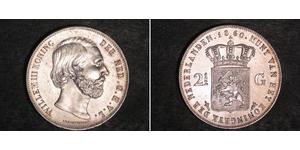 2 1/2 Гульден Королевство Нидерланды (1815 - ) Серебро Виллем III