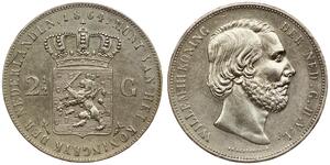 2 1/2 Гульден Королевство Нидерланды (1815 - ) Серебро Виллем III