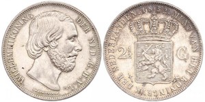 2 1/2 Гульден Королевство Нидерланды (1815 - ) Серебро Виллем III