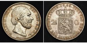 2 1/2 Гульден Королевство Нидерланды (1815 - ) Серебро Виллем III