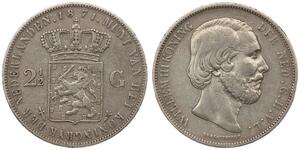 2 1/2 Гульден Королівство Нідерланди (1815 - ) Срібло Віллем III