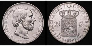 2 1/2 Гульден Королівство Нідерланди (1815 - ) Срібло Віллем III
