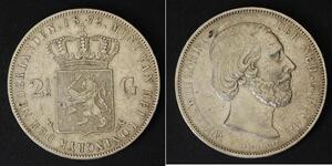 2 1/2 Гульден Королівство Нідерланди (1815 - ) Срібло Віллем III