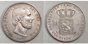 2 1/2 Гульден Королівство Нідерланди (1815 - ) Срібло Віллем III