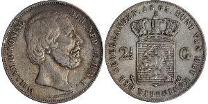 2 1/2 Гульден Королівство Нідерланди (1815 - ) Срібло Віллем III
