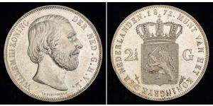 2 1/2 Гульден Королівство Нідерланди (1815 - ) Срібло Віллем III