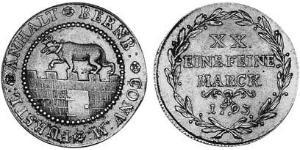 2/3 Thaler Anhalt-Bernbourg (1603 - 1863) Argent Frédéric-Albert d