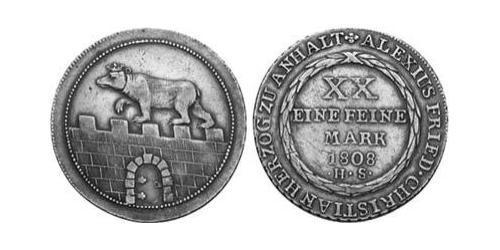 2/3 Thaler Anhalt-Bernbourg (1603 - 1863) Argent Alexis-Frédéric-Christian d