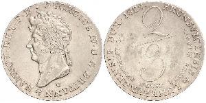 2/3 Thaler Royaume de Hanovre (1814 - 1866) Argent George IV (1762-1830)