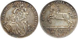 2/3 Thaler Alemania Plata Ernest August (1629 - 1698)