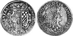 2/3 Thaler Anhalt-Dessau (1603 -1863) / Anhalt (1806 - 1918) Plata John George II, Prince of Anhalt-Dessau (1627 – 1693)