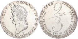 2/3 Thaler Reino de Hannover (1814 - 1866) Plata Jorge IV (1762-1830)