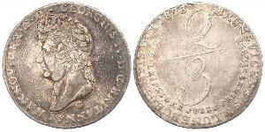 2/3 Thaler Reino de Hannover (1814 - 1866) Plata Jorge IV (1762-1830)