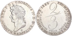 2/3 Thaler Reino de Hannover (1814 - 1866) Plata Jorge IV (1762-1830)