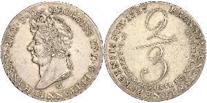 2/3 Thaler Reino de Hannover (1814 - 1866) Plata Jorge IV (1762-1830)
