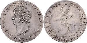 2/3 Thaler Reino de Hannover (1814 - 1866) Plata Jorge IV (1762-1830)
