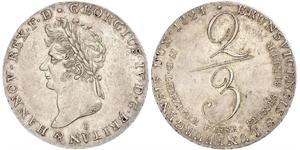 2/3 Thaler Reino de Hannover (1814 - 1866) Plata Jorge IV (1762-1830)