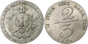 2/3 Thaler Reino de Prusia (1701-1918) Plata 