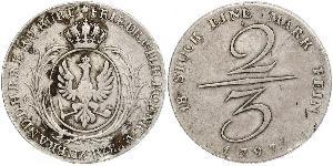 2/3 Thaler Reino de Prusia (1701-1918) Plata 