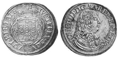 2/3 Thaler Fürstentum Ansbach (1398–1792) Silber Johann Friedrich (Brandenburg-Ansbach)(1654 – 1686)
