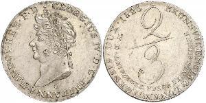 2/3 Thaler Königreich Hannover (1814 - 1866) Silber Georg IV (1762-1830)