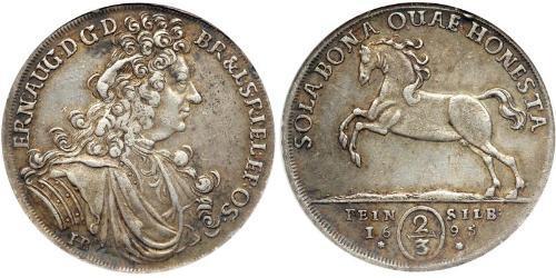 2/3 Thaler Germany Silver Ernest August (1629 - 1698)